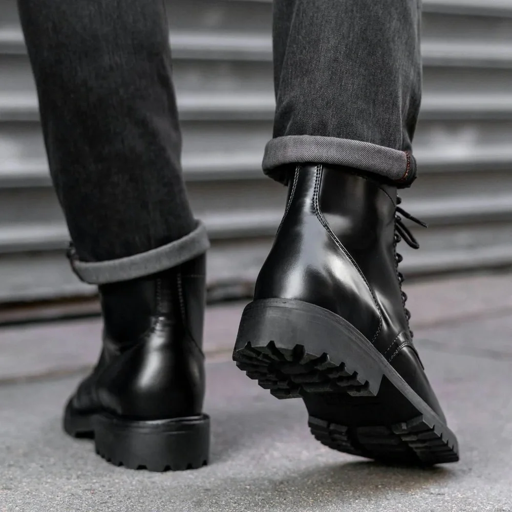 Thursday Black Men's Leather Hero Lace-Up Boots - Picture 3 of 7